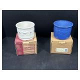 2 Longaberger One Pint Salt Crocks