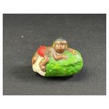 Americana Boy on Fruit Small Cast Iron Bank