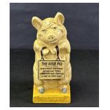 Thrifty the Wise Pig Cast Iron Bank
