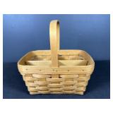 Longaberger Divided Basket with wooden inserts