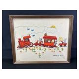 Knitted Vintage Train Wall Art
