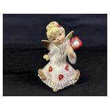 Vintage Lefton February Birthday Angel Figure