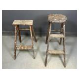 2 Small Wooden Step Ladders