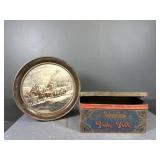 "Currier and Ives" and Beams tins