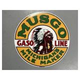 Musgo Gasoline "Michigan Mile Maker" Round Sign