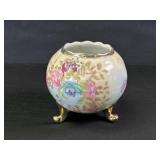 Hand Painted Nippon Porcelain Footed Rose Bowl