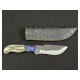 Custom Damascus Fixed Blade Knife w/ Sheath