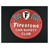 Firestone Car Safety Club Cast Iron Sign