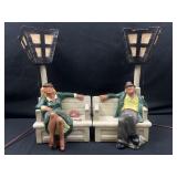 Chalkware mans & women lamp set