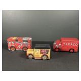 Texaco, Coca Cola, and Fire Truck Tins