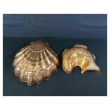 Vintage Sea Shell and Fish Copper Food Molds