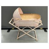 Vintage Pink Rolling Baby Doll Crib