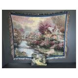 Thomas Kinkade Woven blanket and pillow