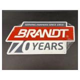 Brandt 70 Years Metal Sign