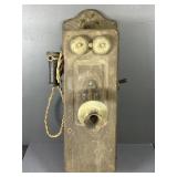 Antique Kellogg Wall Mount Magneto Telephone