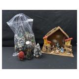 Christmas Nativity Scene Decor & Mini Trees Decor