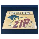 Zip Formula Feeds Metal Embossed Advertising Sign