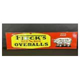 Fincks Red Bar Overalls Metal Sign