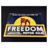 Freedom Motor Oils Advertising Metal Sign
