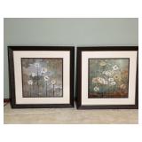 2 Large Flower Wall Art Pictures