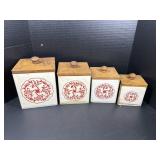 Vintage Wooden Canister Set
