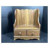 Vintage Wooden 2 Drawer Storage Shelf
