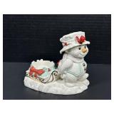 Lenox Snowman Pulling Sled Candle Holder
