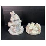 Mushroom House and Rabbit Candle Holder