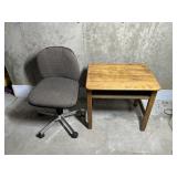 Office Chair and Antique School Desk