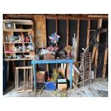 Contents of left wall of garage.