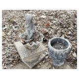 Planter, bird bath and more