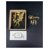 Kirk Folly fairy and KIS grandma brooches