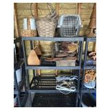 Black Shelf and Contents with Holiday Decor