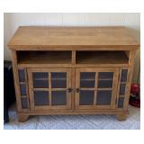 Oak TV/Media Cabinet w/ Glass Doors