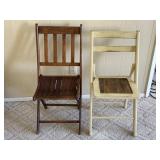 2 Wooden Fold Up Chairs