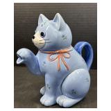 Blue Ceramic Cat Teapot