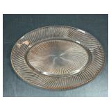 Pink depression glass plate