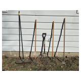 Garden Rakes, Broom, and More