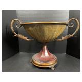 Decorative Metal Compote Bowl w/ Handles