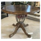 Ornate Round Table w/ Claw Foot Base