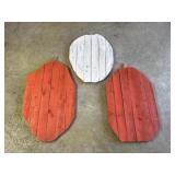 Large wooden pumpkin decor