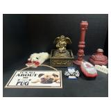 Angel decor and more; candlestick is broken can