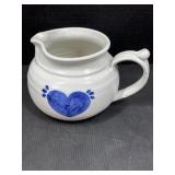 Handcrafted Stoneware Pitcher w/Blue Heart