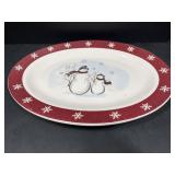 Royal Seasons Snowman glass platter