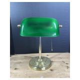 Green glass Shaded desk lamp