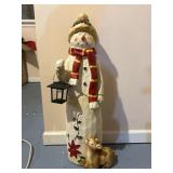 Plow and Hearth Snowman with Solar Lantern