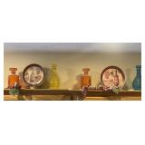 Wine Dï¿½cor Lot w/4 Glass Bottles & Plates