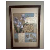 Large JC Wood Blue Flower Wall Art Print