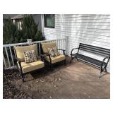 Outdoor Patio Furniture-2 Metal Chairs & Metal