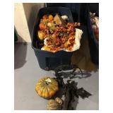 Large Tote of Fall and Halloween Decor